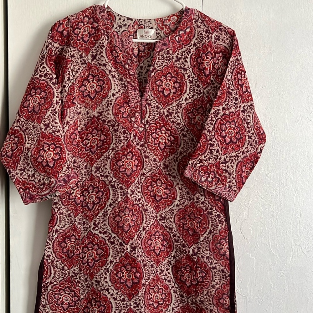 Gorgeous Anokhi Kurta Size XS 100% Linen with 100% Silk Trim